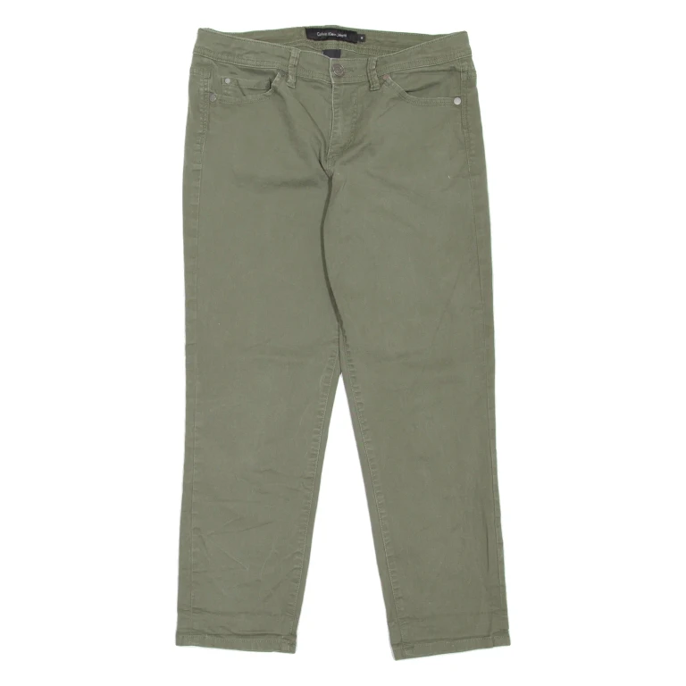 CALVIN KLEIN JEANS Womens Trousers Green Regular Tapered W30 L25