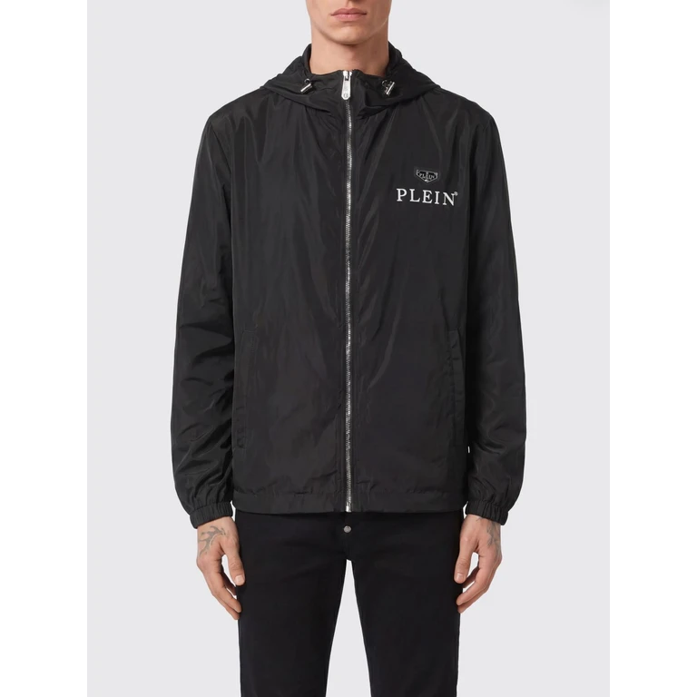 Technical Fabric Hooded Windbreaker Jacket with Logo Print (UAECMRB2974PNY002N02)