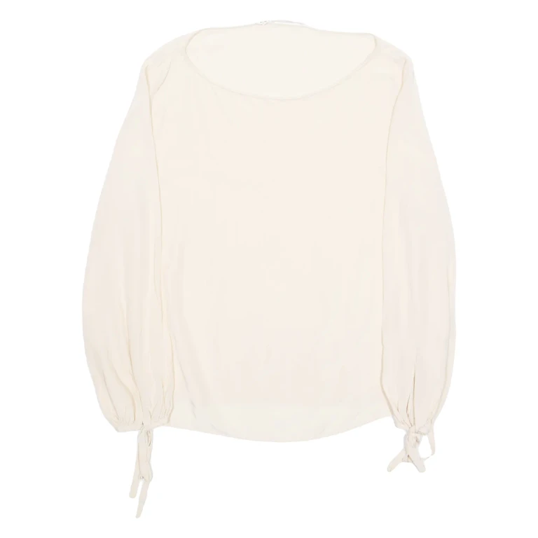 ZARA Womens Blouse Cream Long Sleeve Viscose L