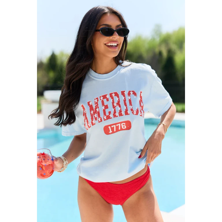 America Star 1776 Light Blue Graphic Tee