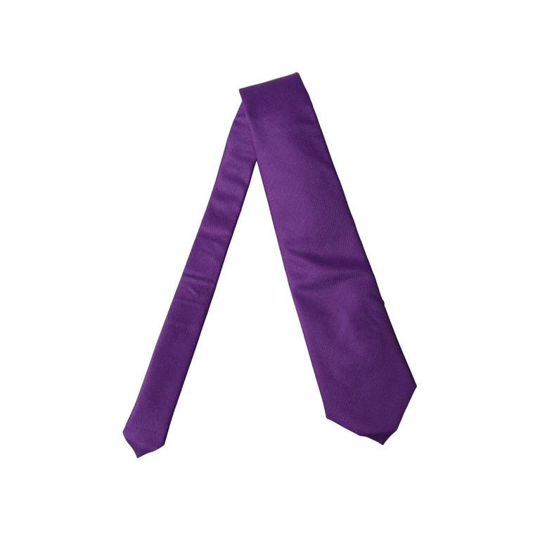 Dolce & Gabbana Purple Polyester Satin Adjustable Women Tied Necktie Tie Silk - Women