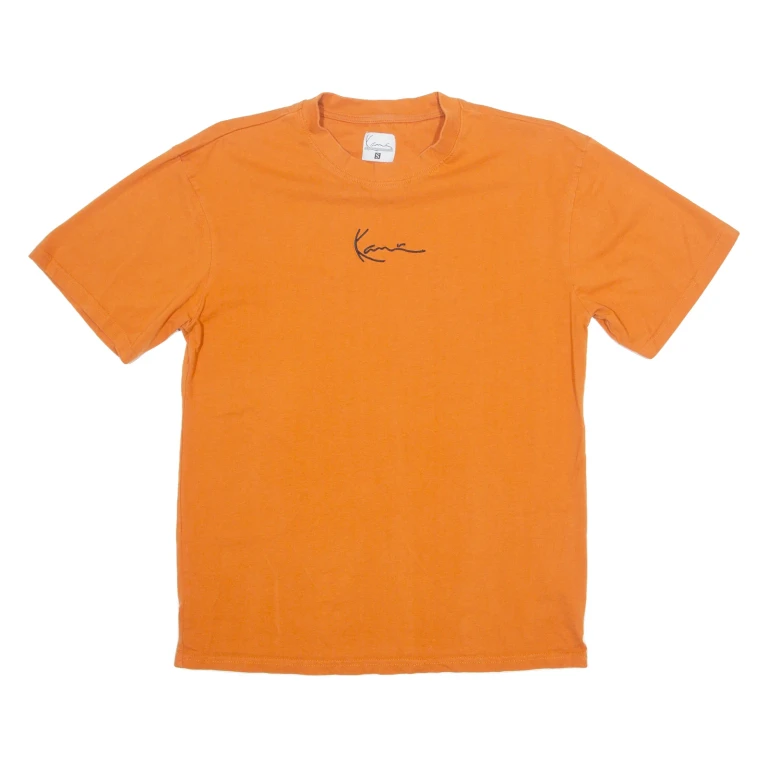 KARL KANI Mens T-Shirt Orange Crew Neck S