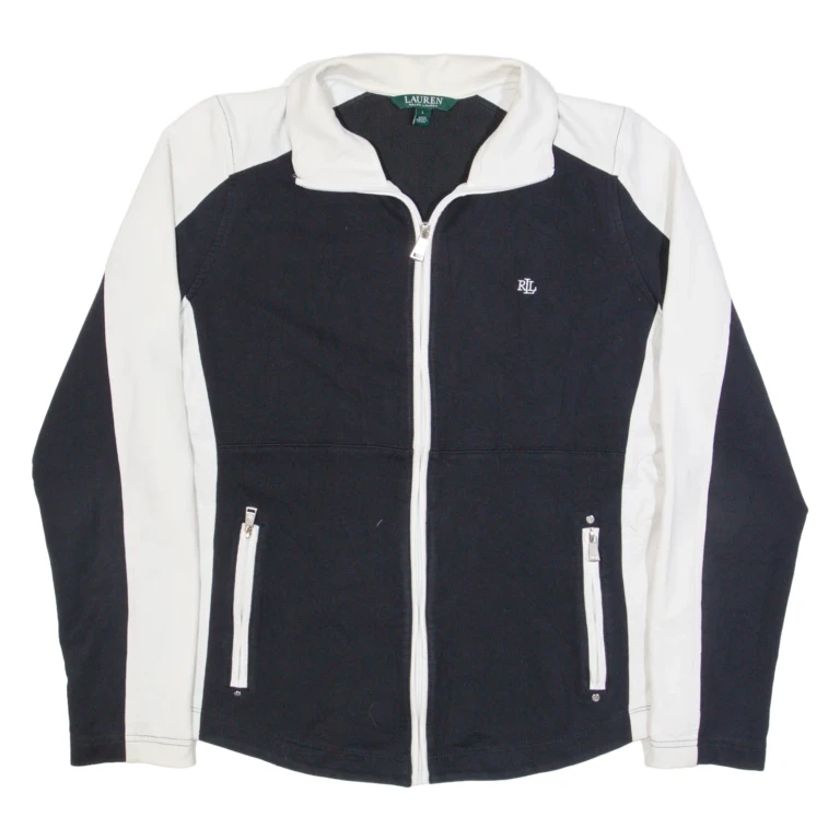LAUREN RALPH LAUREN Womens Track Jacket Black L