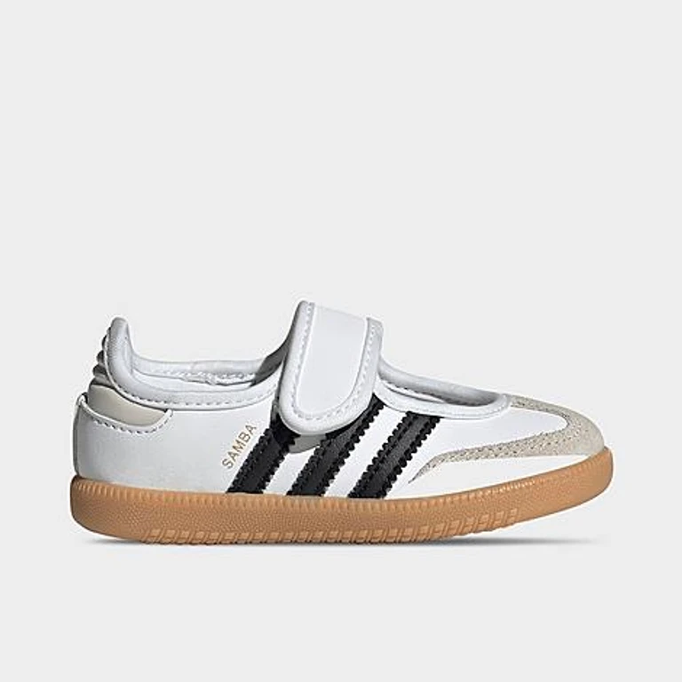Girls' Toddler Originals Samba Jane Casual Shoes in Cloud White/Team Victory Red/Gum Size: 4.0