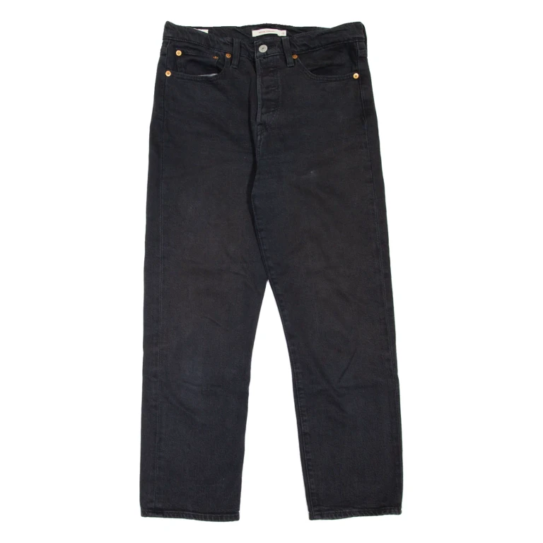 LEVI'S Wedgie BIG E Womens Jeans Black Relaxed Skinny W28 L26