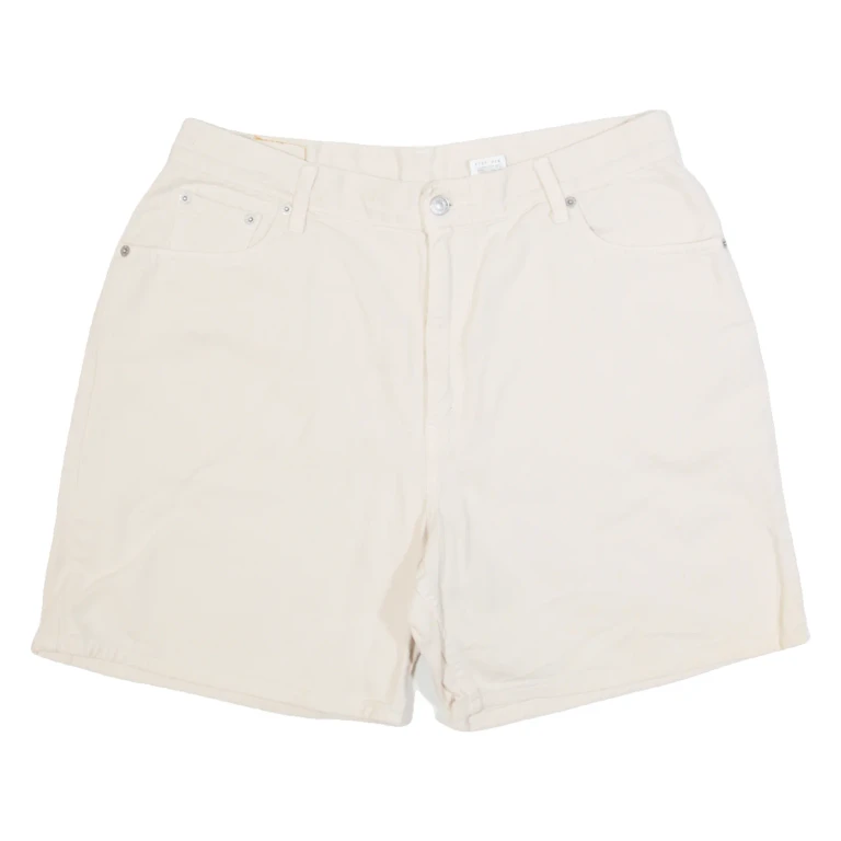 LEVI'S Womens Denim Shorts Cream 90s M W32