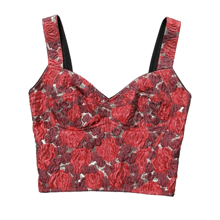 Dolce & Gabbana Multicolor Floral Cropped Bustier Tank Top - Women