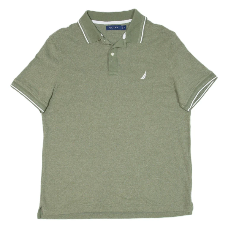 NAUTICA Mens Polo Shirt Green L