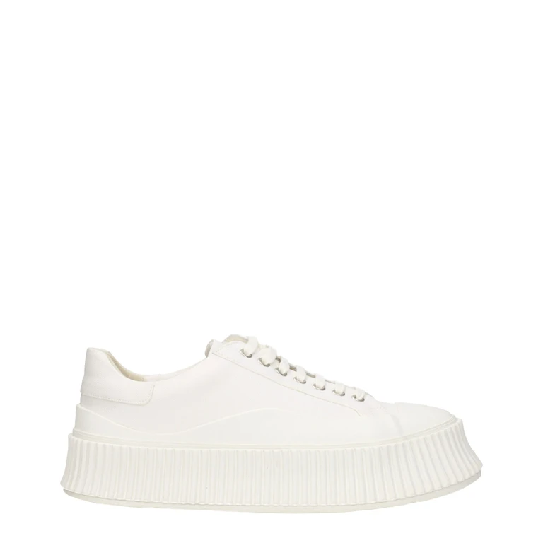 White Fabric Platform Sneakers - Men