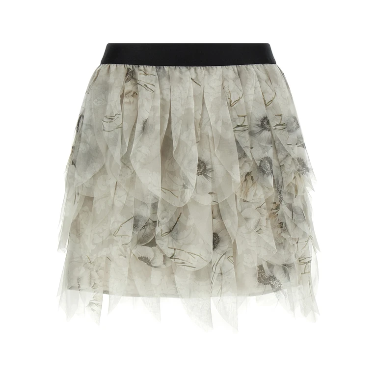 Gray Silk Long Skirt - Women