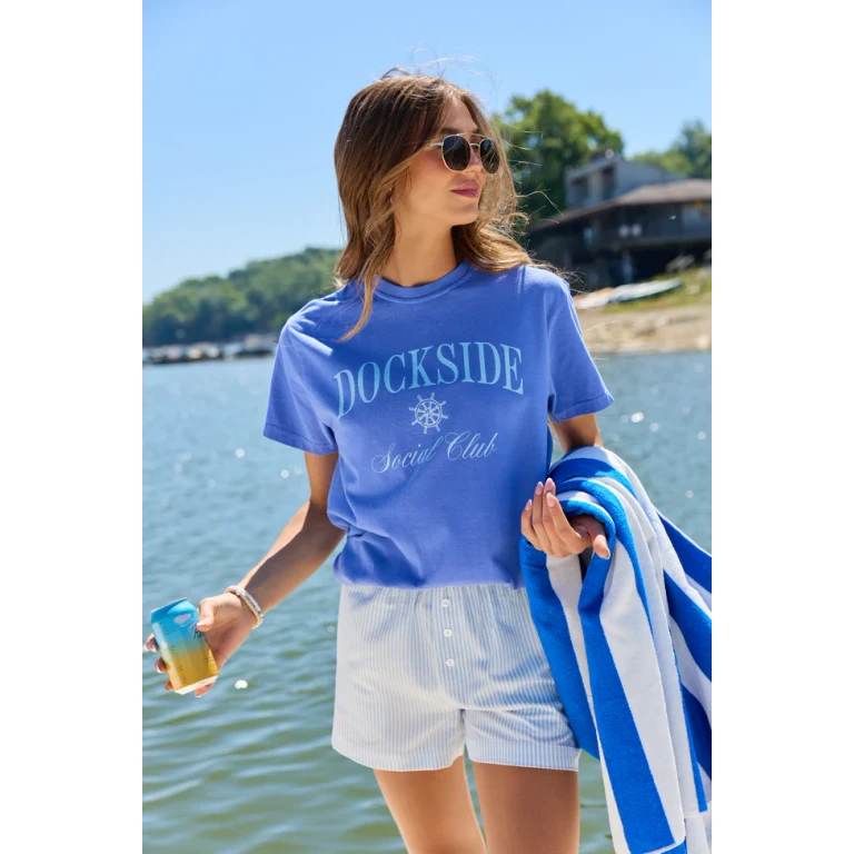 Dockside Social Club Blue Graphic Tee