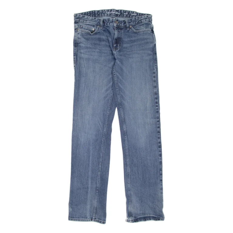 CALVIN KLEIN JEANS Mens Jeans Blue Regular Straight Stone Wash W30 L32