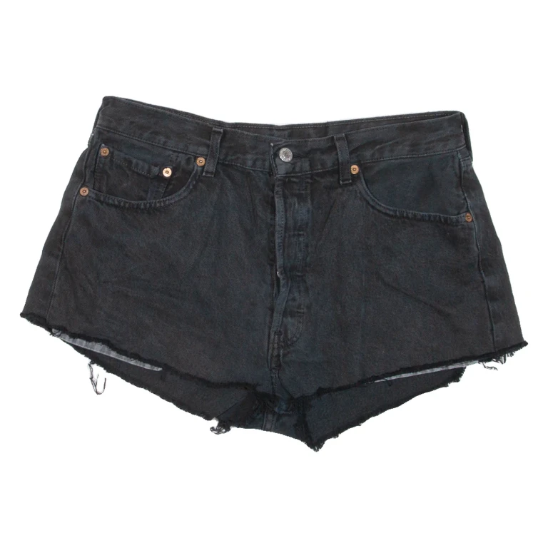 LEVI'S 501 Womens Denim Shorts Black M W32