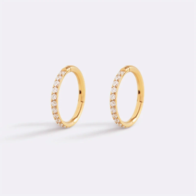 Eternity Crystal Cartilage Hoop Earrings 16g