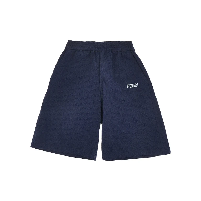 FENDI Seersucker bermuda shorts with logo Kids 8Y