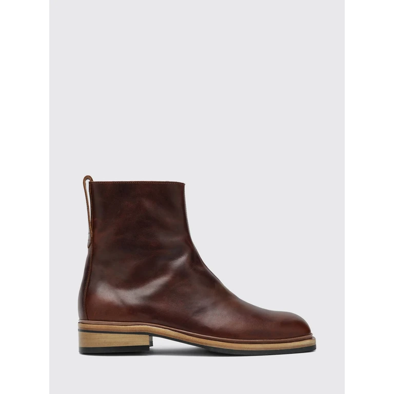 Daimono Smooth Leather Ankle Boots with Square Toe and Vibram Sole (A2267DW)