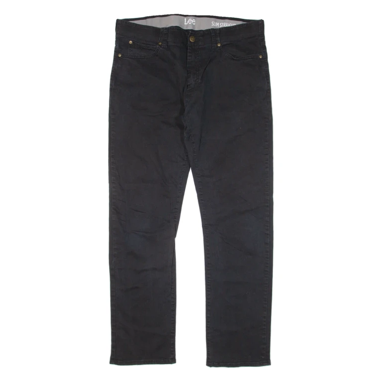 LEE Mens Trousers Black Slim Straight W36 L30