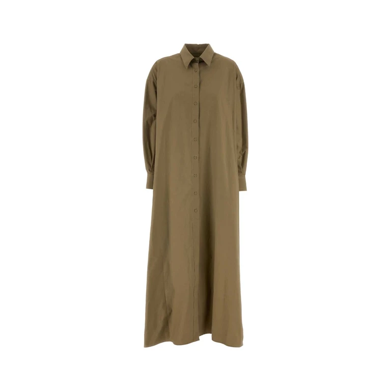 Armarium Mud Stretch Poplin Oversize Shirt Dress Olivegreen Abiti - Women