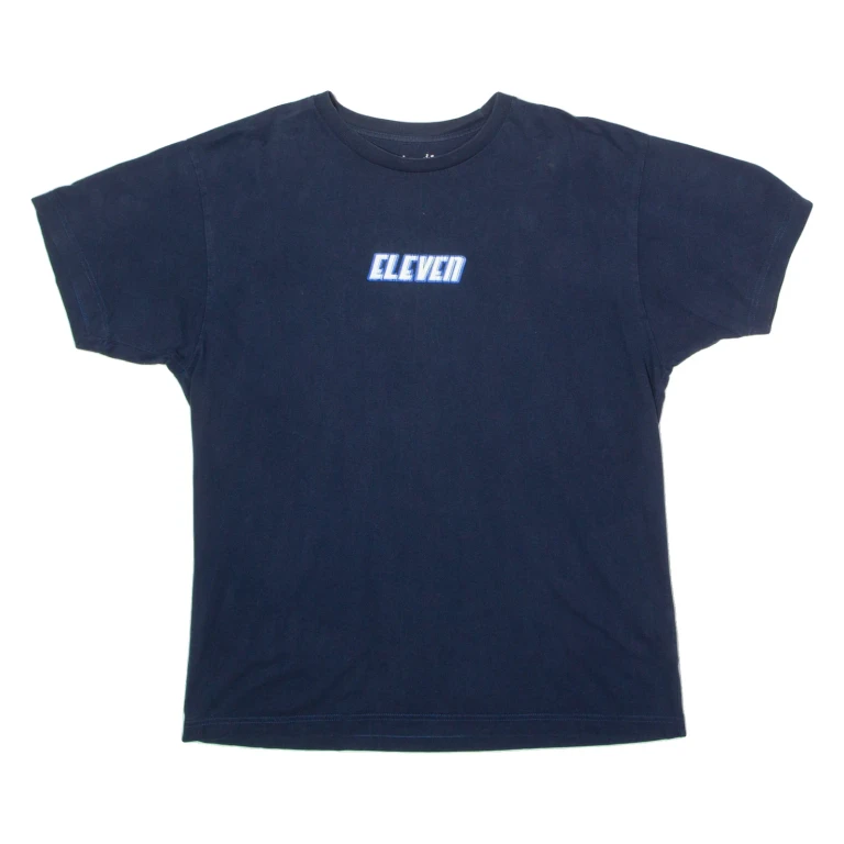 ELEVEN Mens T-Shirt Blue Crew Neck L