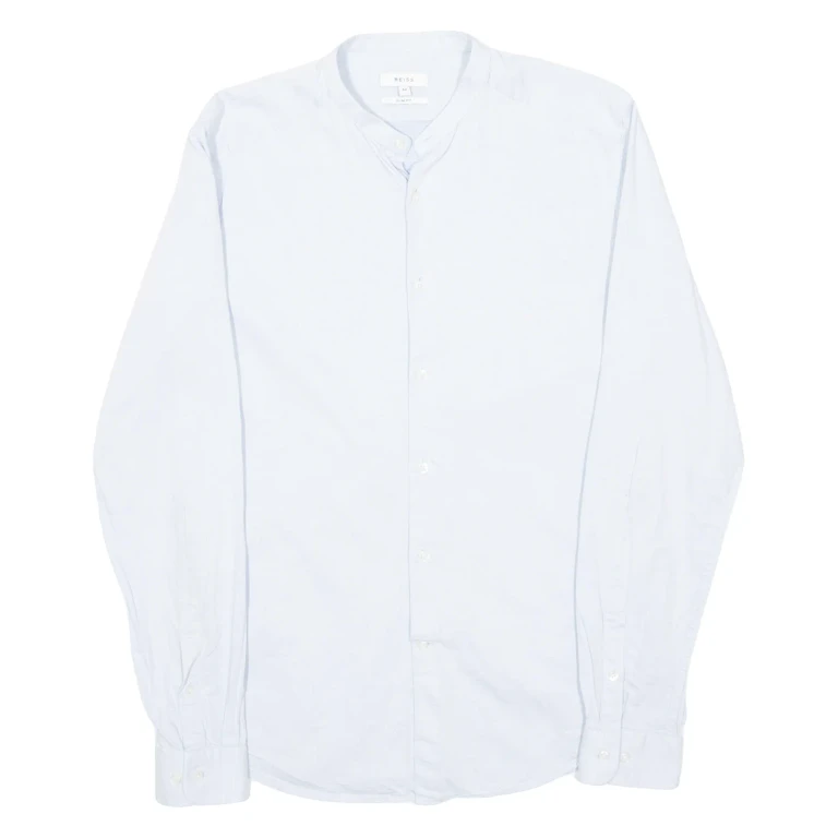 REISS Slim Fit Mens Formal Shirt Blue Long Sleeve M