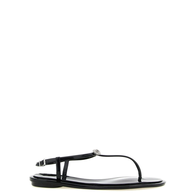 Mach & Mach Black Pvc Flat Sandals - Women