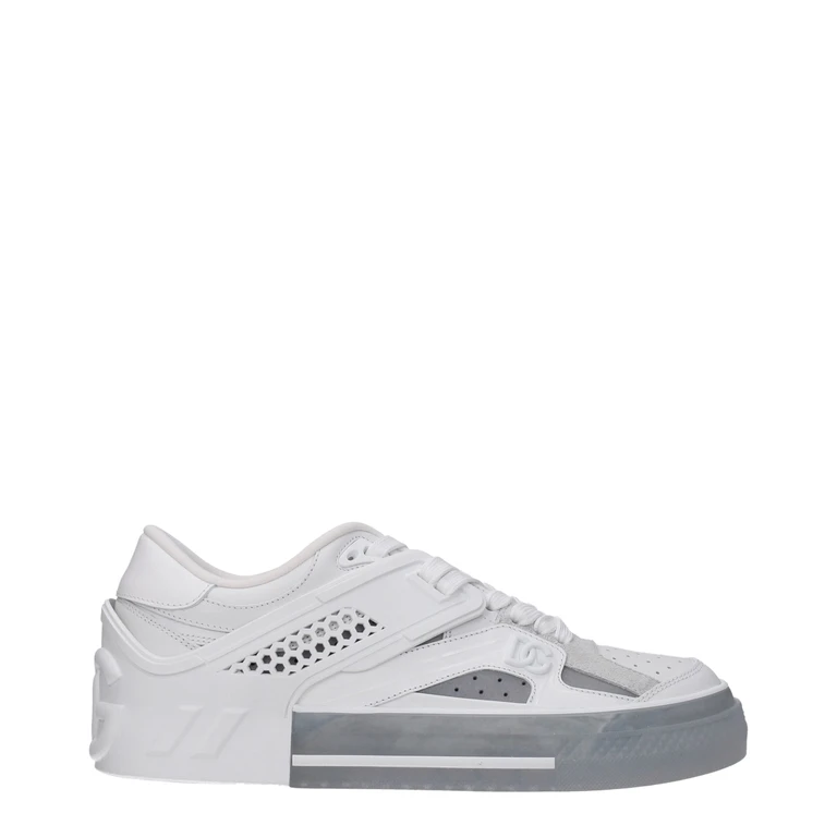 Dolce & Gabbana White Leather Low Top Sneakers - Men