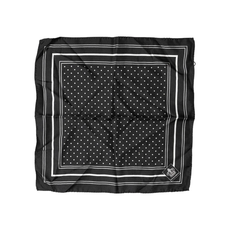 Dolce & Gabbana Scarf Black Poka Dot Men Square Handkerchief - Men