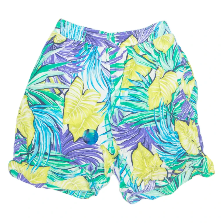 SOPHISICATES Womens Chino Shorts Blue 90s Floral S W26