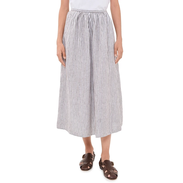 Alex Mill Charlie Linen Skirt Espresso/Ivory M