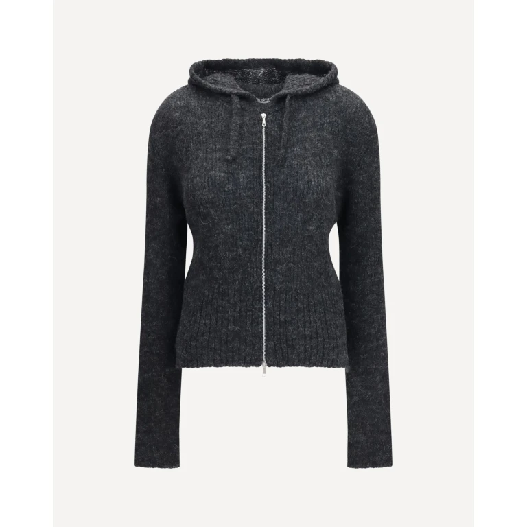 Alpaca-blend Zip-Up Hoodie Female 38