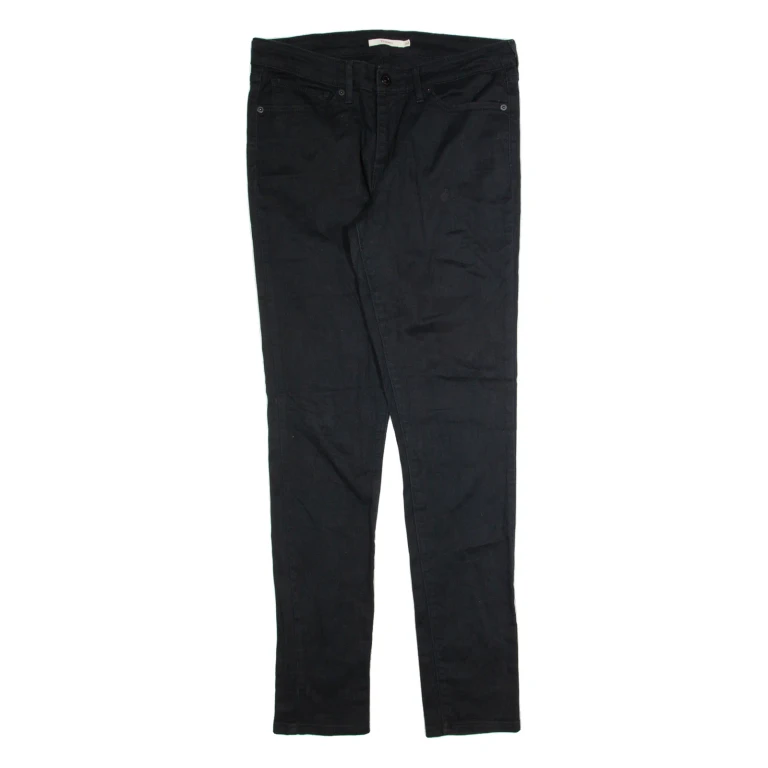 LEVI'S 711 Womens Trousers Black Slim Skinny W30 L32