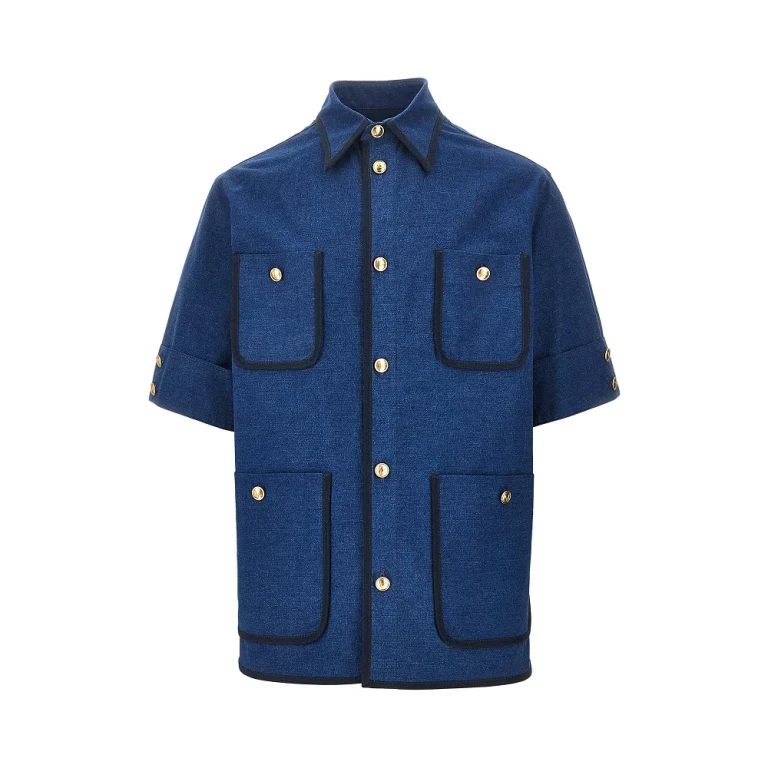 Valentino 男士牛仔萨法里衬衫 48码
