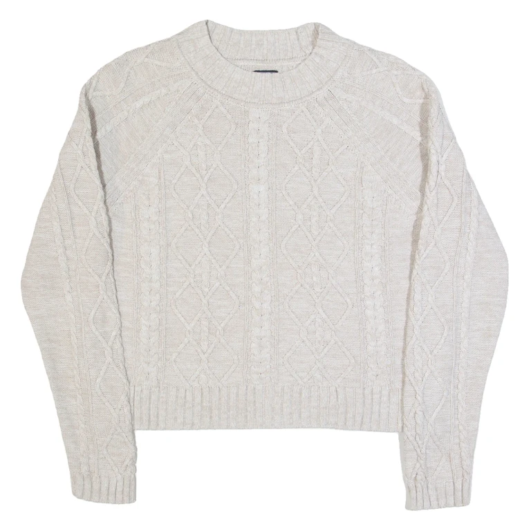 GAP Womens Jumper Beige Cable Knit M