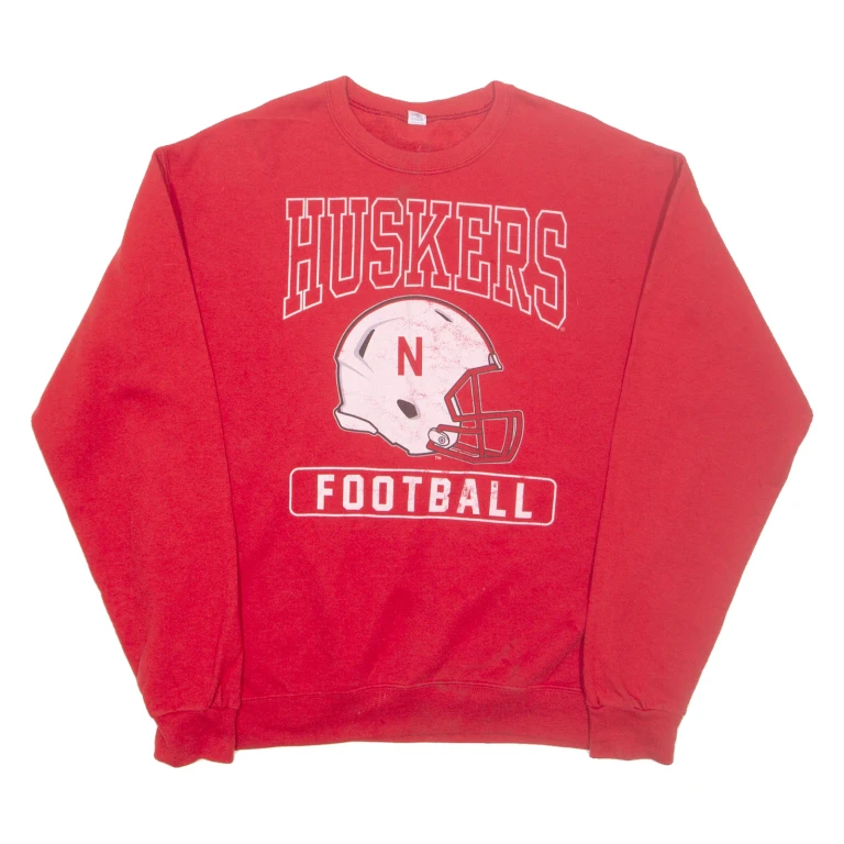 Huskers Football Mens Sweatshirt Red USA M