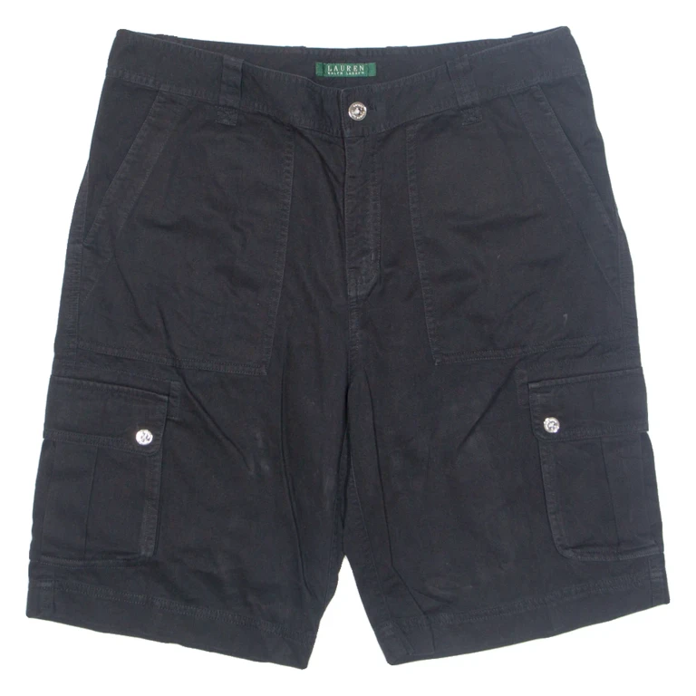 LAUREN RALPH LAUREN Womens Cargo Shorts Black M W34