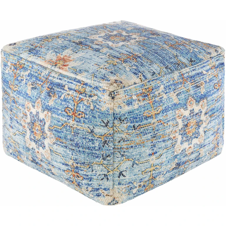 Cuddington Sky Blue Woven Pouf