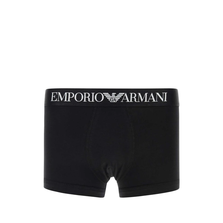 Emporio Armani Black Stretch Cotton Boxer Exterior: Elastane Intimo - Men