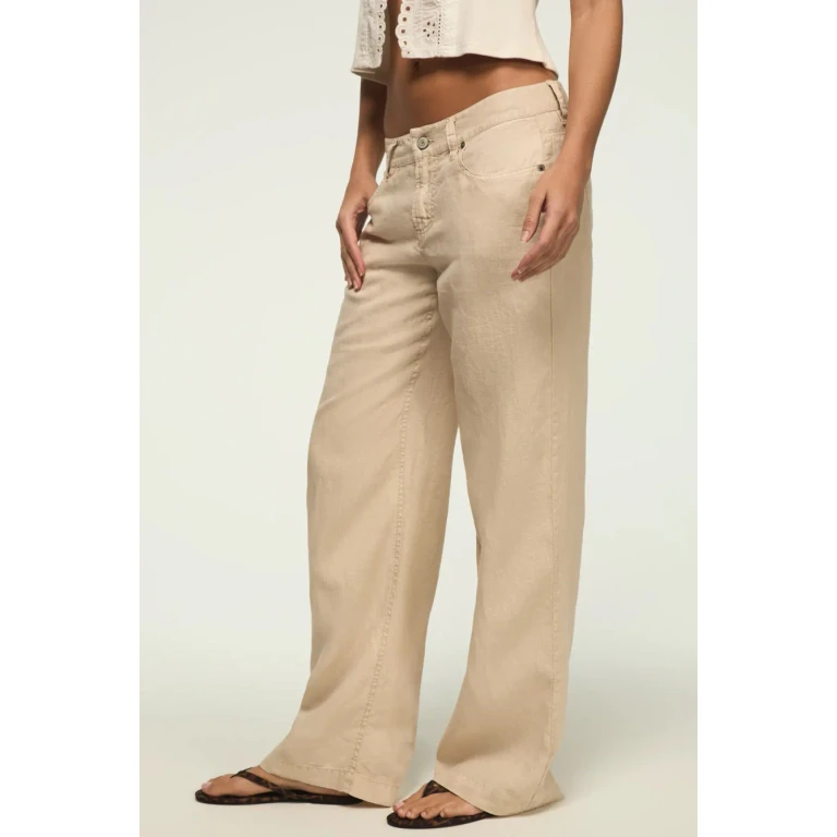 Women's Baggy Linen Wide Leg Pant - Moonstruck