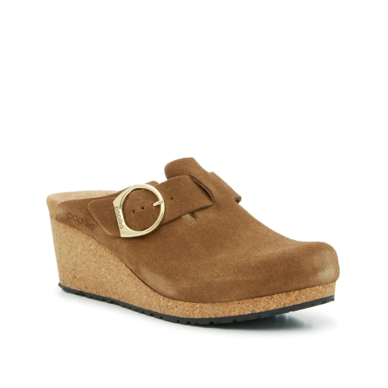 Fanny Ring-Buckle Suede Leather