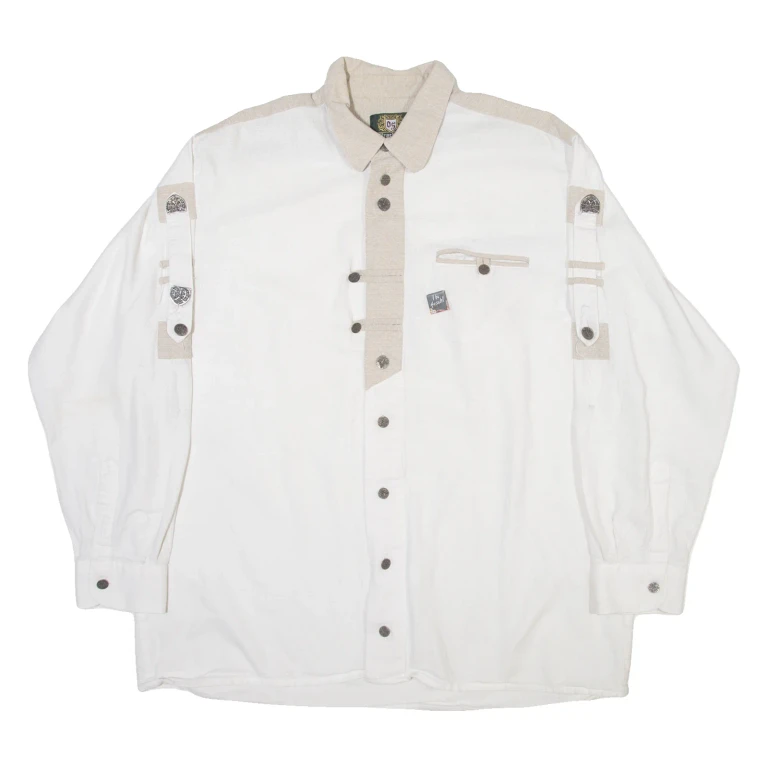GRACHIEN Mens Plain Shirt White Long Sleeve XL