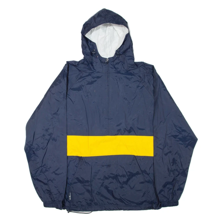 CHARLES RIVER APPAREL Mens Anorak Jacket Blue Nylon Hooded XL