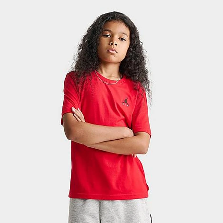 Jordan Big Kids Brooklyn Essentials Embroidered Jumpman T-Shirt in University Red Size: Small