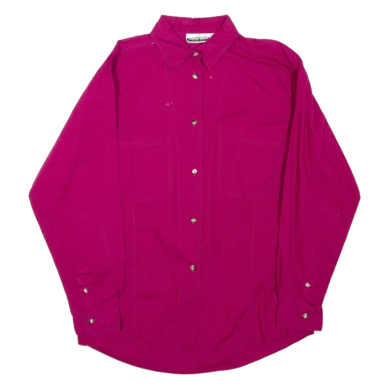 CONTRASTS Womens Shirt Pink Collared Long Sleeve L