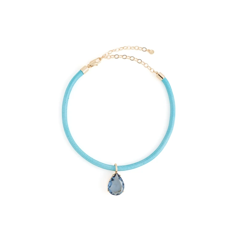 Ettika Teardrop Pendant Cord Necklace Turquoise One Size