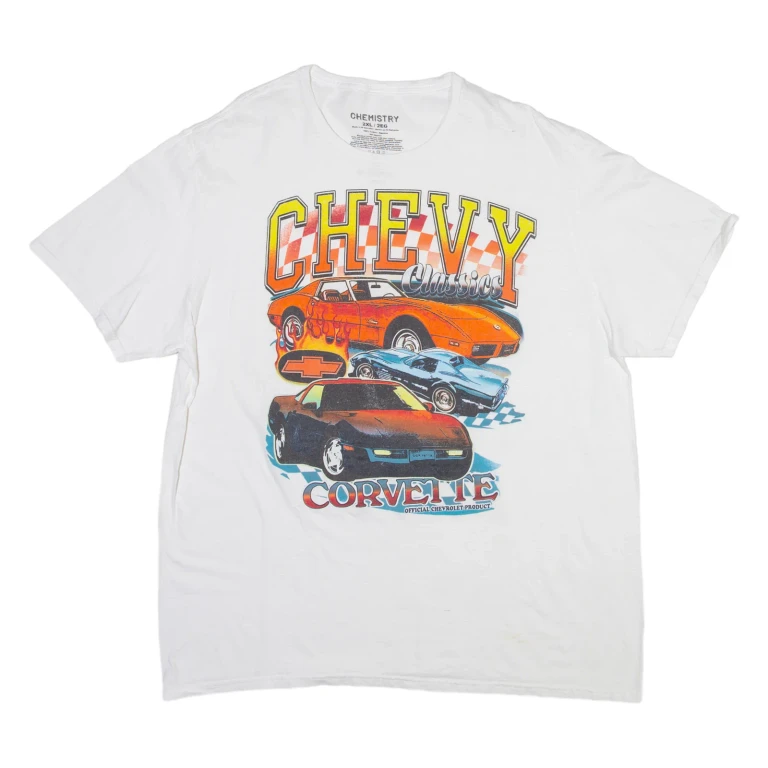 CHEMISTRY Racing Mens T-Shirt White 2XL