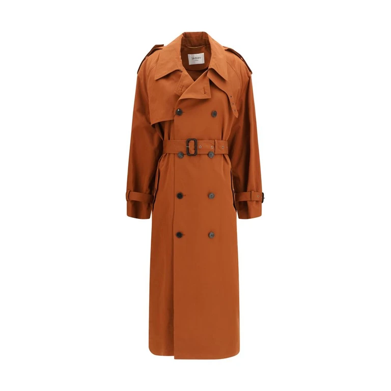 Saint Laurent Brown Cotton Trench Coat Clothing - Women