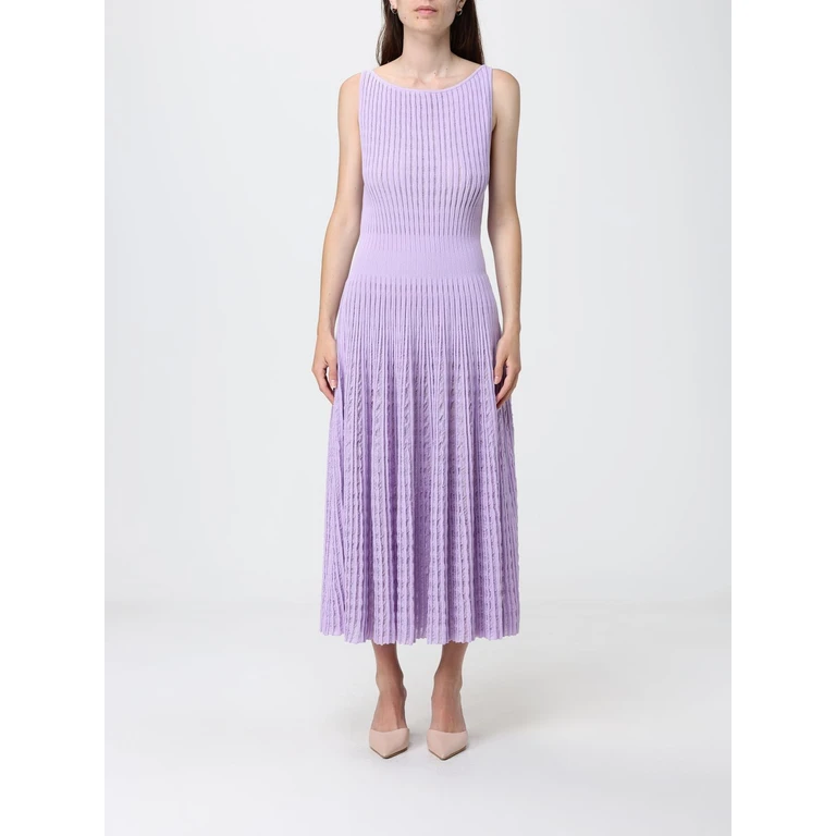 Pleated Knit Off-the-Shoulder Midi Dress (9240AVNS53325)