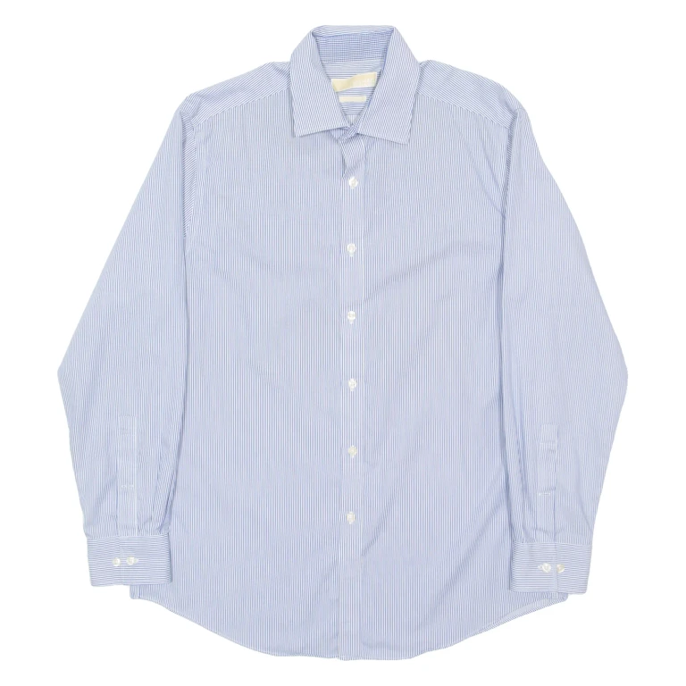 MICHAEL KORS Mens Shirt Blue Striped L