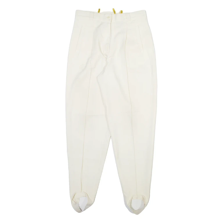 SPENGLER Womens Trousers Cream Regular Tapered Wool W28 L30