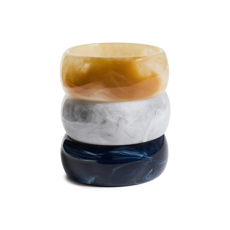 By Adina Eden Thick Resin Bangle Combo Set Multi Color One Size